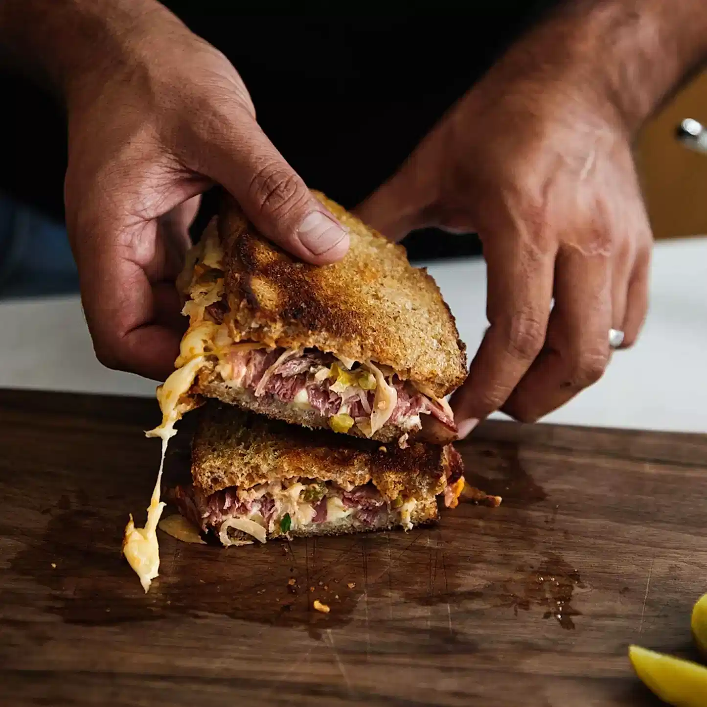 Reuben sandwich with Rare and Pasture Pastrami
